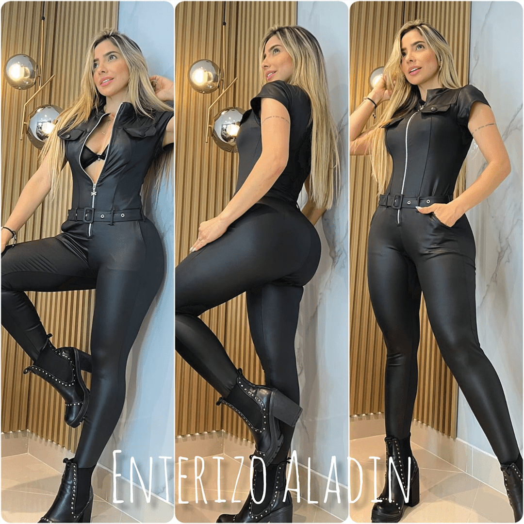 ENTERIZO EFECTO CUERO